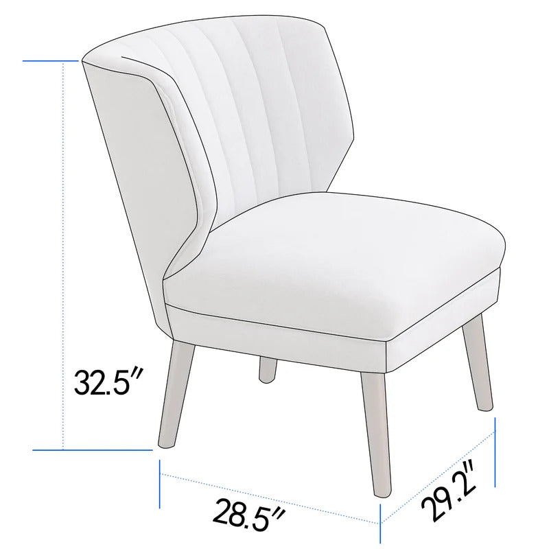 Slipper Chair: 29.25'' Wide Tufted Chenille Slipper Chair
