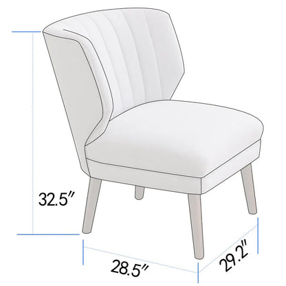 Slipper Chair: 29.25'' Wide Tufted Chenille Slipper Chair