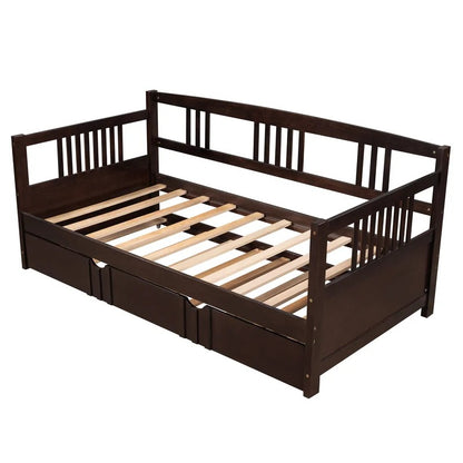 Trundle Bed: Wood Daybed with Trundle Bed