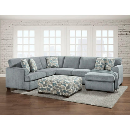 U Shape Sofa Set: 130" Wide Corner Sectional 5 Seater Sofa 