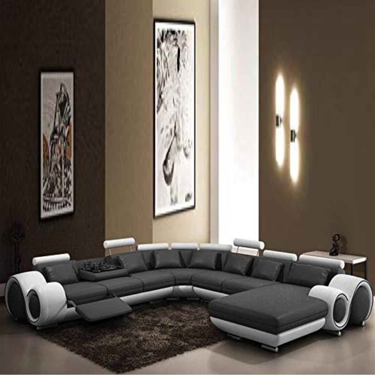 U Shape Sofa Set:- 9 Seater Sofa Set Luxury Leatherette Corner Sofa Set! –  GKW Retail