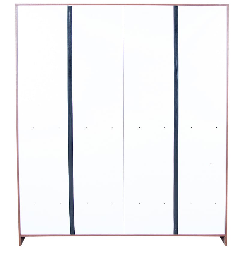 Wardrobe: Walnut Colour with Ultima Four Door Wardrobe With Mirror