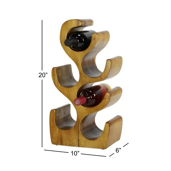Wine Racks : Solid Wood Tabletop Wine Bottle Rack in Brown