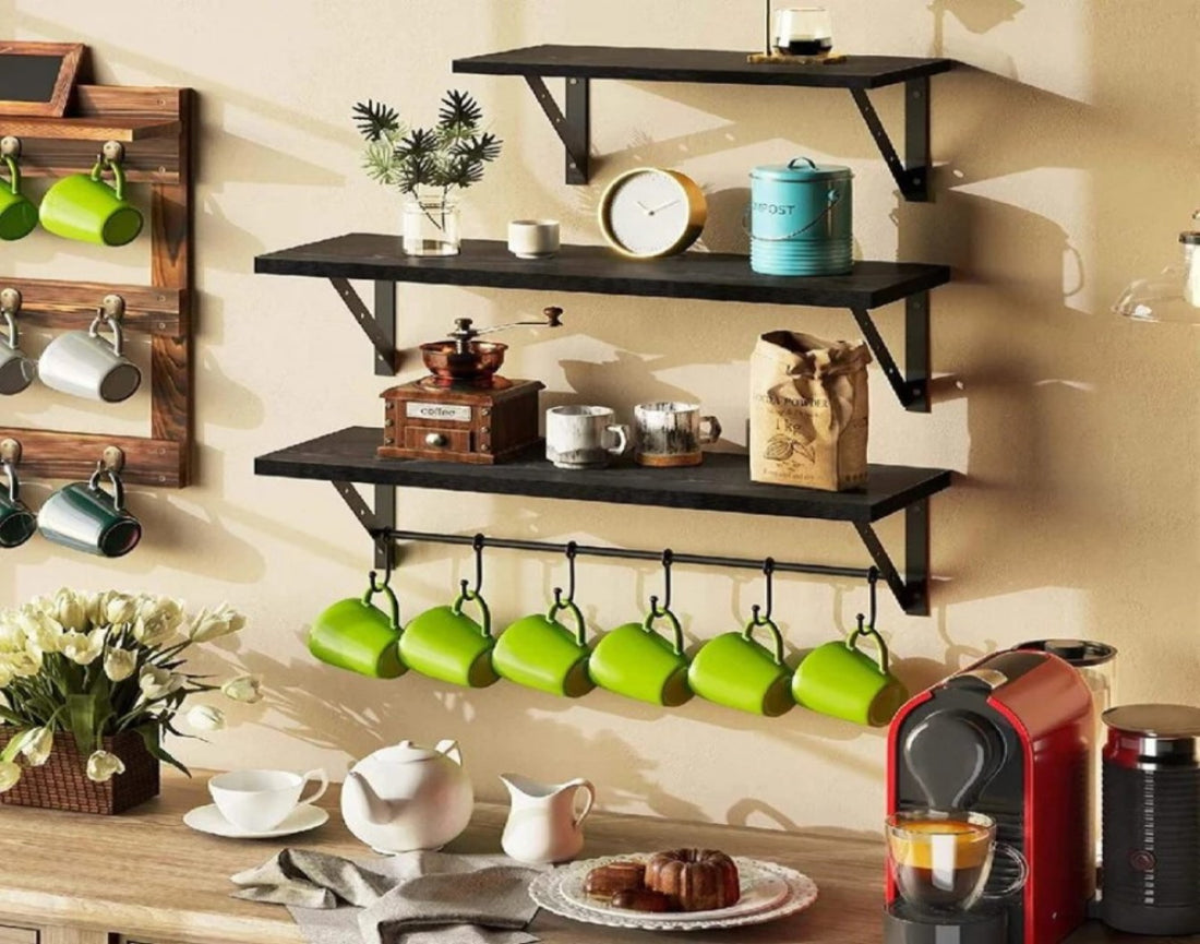 kitchen wall shelf tier organization