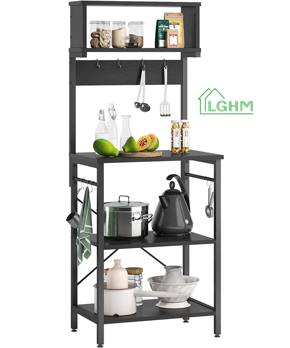Kitchen Rack: 21.26'' Wood Standard Baker's Rack with Microwave Compat ...