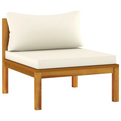 3-Seater Sofa: Patio Sofa with Cushion Solid Acacia Wood