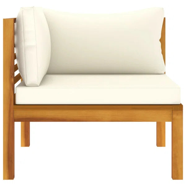 3-Seater Sofa: Patio Sofa with Cushion Solid Acacia Wood