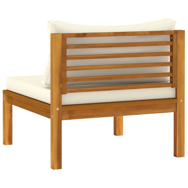 3-Seater Sofa: Patio Sofa with Cushion Solid Acacia Wood