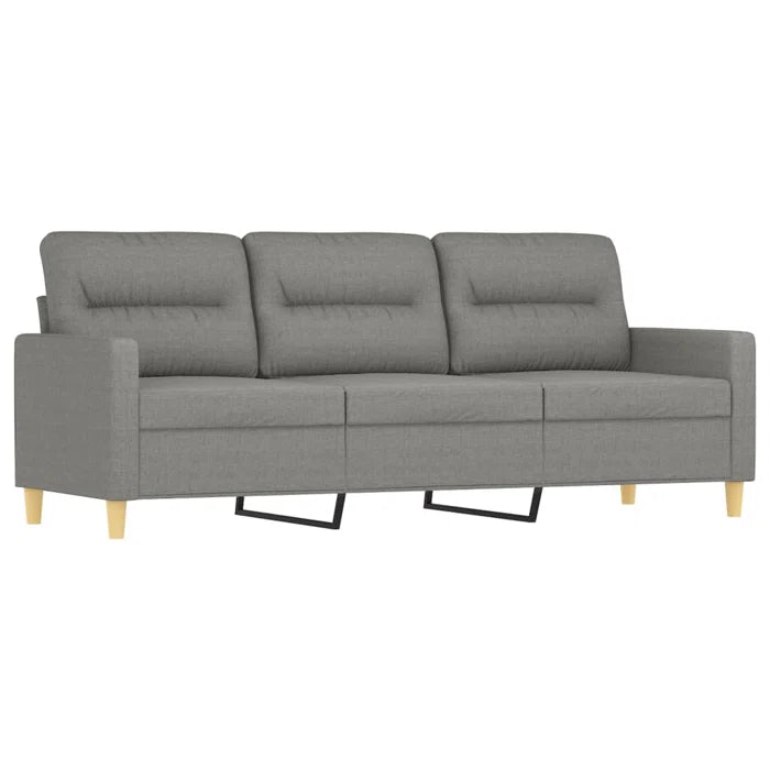 3-Seater Sofa with Pillows & Cushions 70.9" Fabric