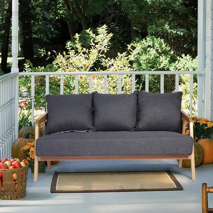 3-seat Wood Arm Sofa