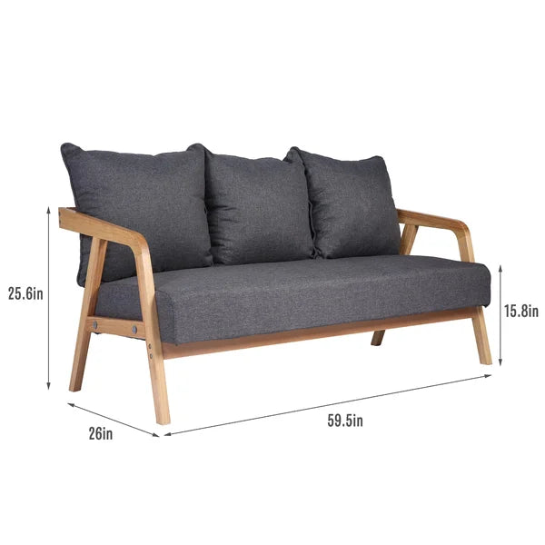 3-seat Wood Arm Sofa