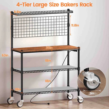 Kitchen Racks: 36'' Standard Baker's Rack Made of Metal and Compatible ...