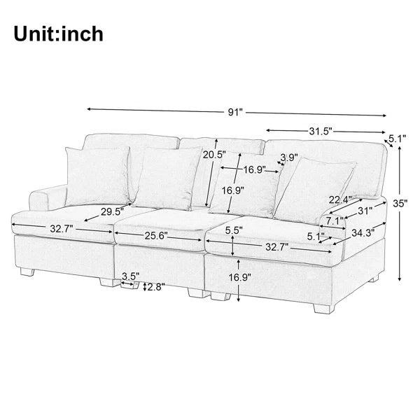 3 Seat Sofa with Removable Back, Couch, Couches, Sofas3 Seat Sofa with Removable Back, Couch, Couches, Sofas