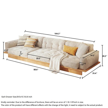 3 Seater Sofa: 104.3 Upholstered Sofa