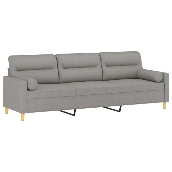 3 Seater Sofa: 3-Seater Sofa with Pillows & Cushions 82.7" Fabric