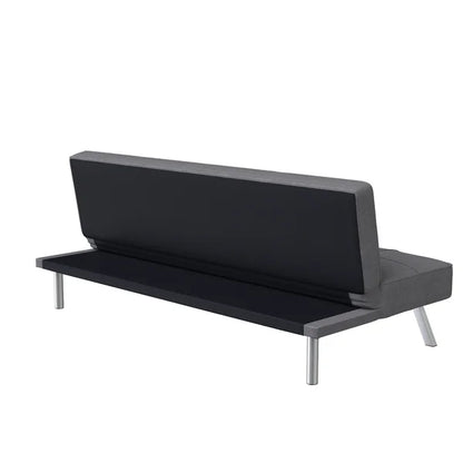 3 Seater Sofa: 66.1" Armless Tufted Convertible Sleeper Futon Sofa