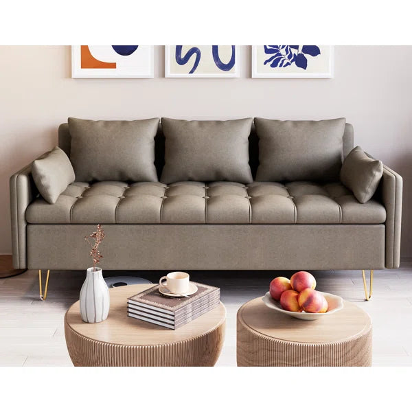 3 Seater Sofa: 67.3'' Vegan Leather Sofa – GKW Retail