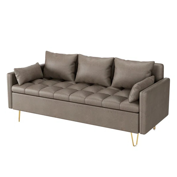 3 Seater Sofa: 67.3'' Vegan Leather Sofa