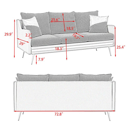 3 Seater Sofa: 72.8'' Upholstered Sofa