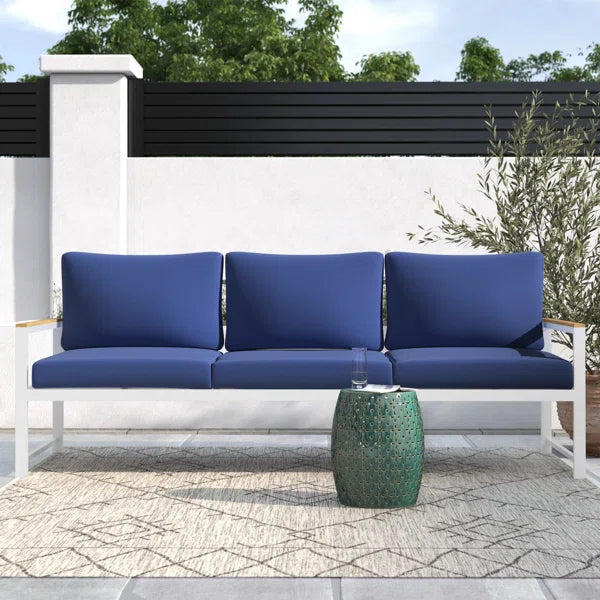 3 Seater Sofa: 81'' Metal Outdoor Patio Sofa