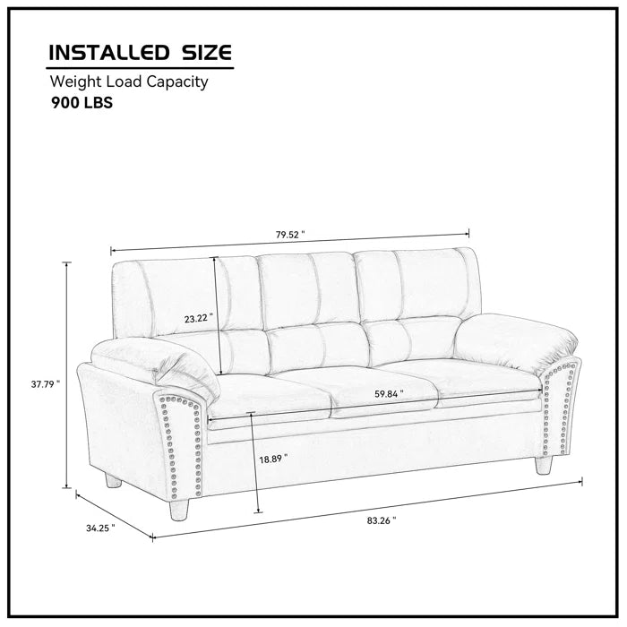 3 Seater Sofa: 83.26'' Upholstered Sofa