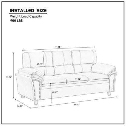 3 Seater Sofa: 83.26'' Upholstered Sofa