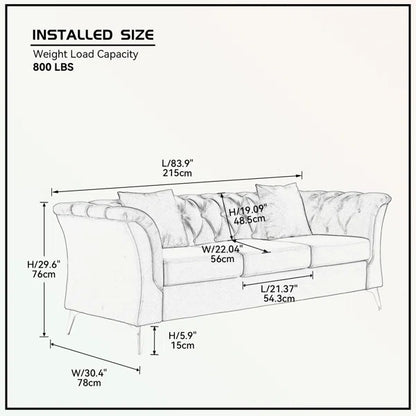 3 Seater Sofa: 83.9'' Upholstered Sofa