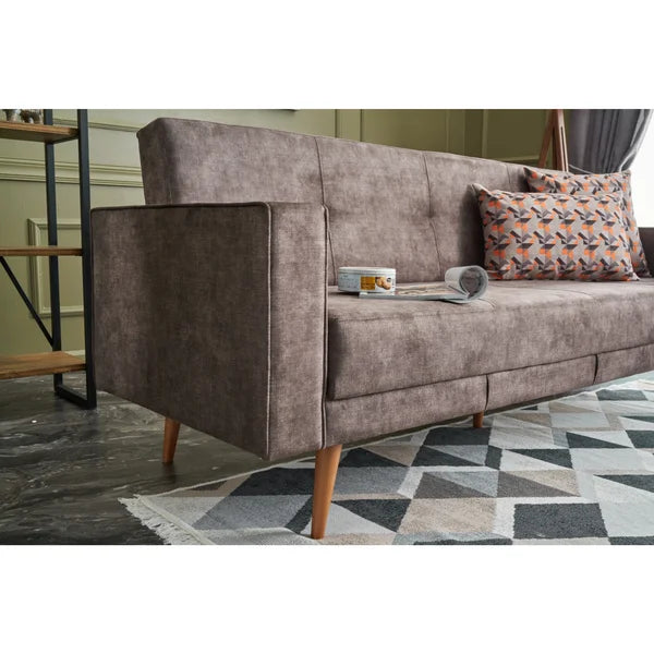 3 Seater Sofa: 84.3'' Upholstered Tufted Back Convertible Sofa