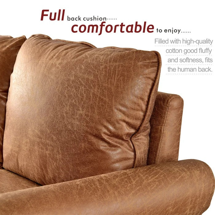 3 Seater Sofa: Ainsley 73.6'' Vegan Leather Sofa