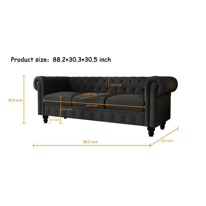 3 Seater Sofa: Anmar 88.2'' Upholstered Sofa