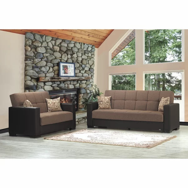 3 Seater Sofa: Armada 88 in. Fabric Upholstered 3-Seater Twin 3-in-1 Sleeper Sofa Bed with Storage