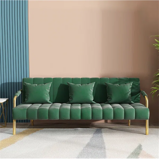 3 Seater Sofa: Endyia Couches For Living Room with 2 Velvet Pillow Top Arm Loveseat