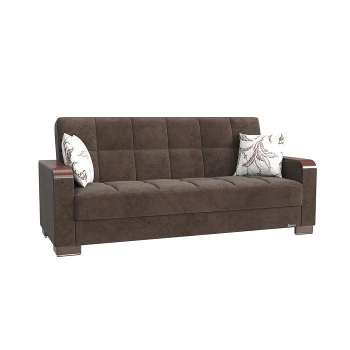 3 Seater Sofa: Legacy X 87 in. Fabric Upholstered 3-Seater Twin 3-in-1 Sleeper Sofa Bed with Storage