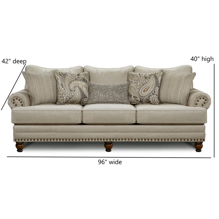 3 Seater Sofa: Freda 96'' Upholstered Sofa