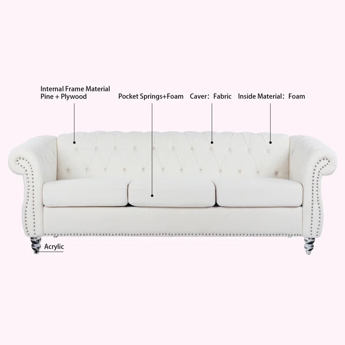 3 Seater Sofa: Jonneke 84.65'' Upholstered Sofa