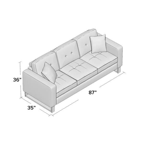 3 Seater Sofa: Kennesaw 87'' Upholstered Sofa