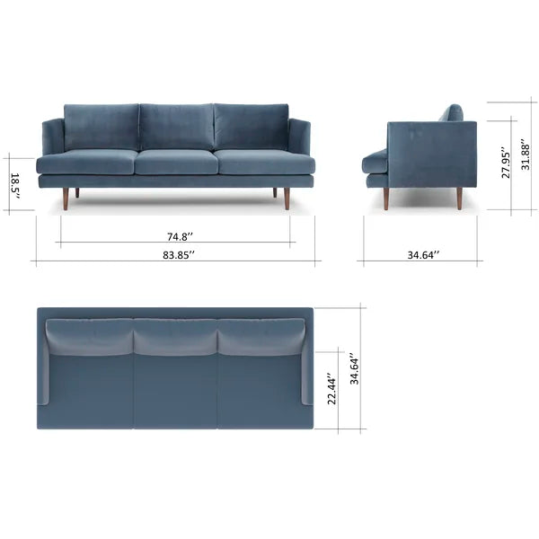 3 Seater Sofa: Miller 84'' Upholstered Sofa