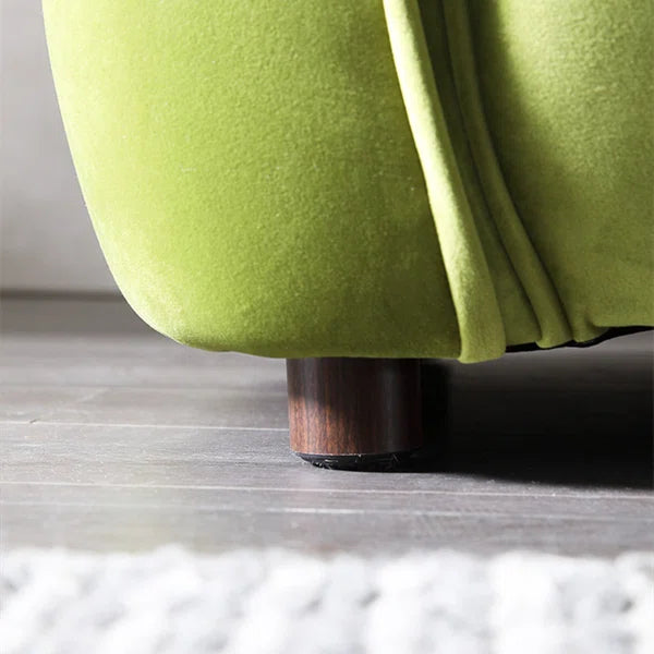 3 Seater Sofa: Modern Style Green Velvet Fabric Comfortable 3-Seat Living Room Sofa