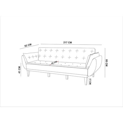 3 Seater Sofa Set: 85.4'' Upholstered Sleeper Sofa  