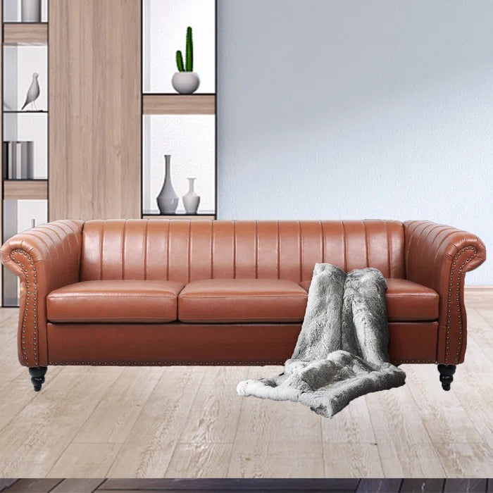 3 Seater Sofa Set: Aruca 84'' Vegan Leather Sofa – GKW Retail