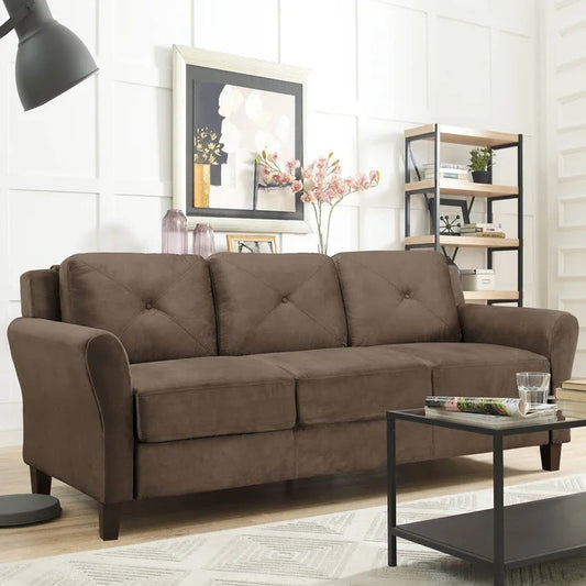 3 Seater Sofa Set: Liston 78.8" Round Arm Tufted Sofa