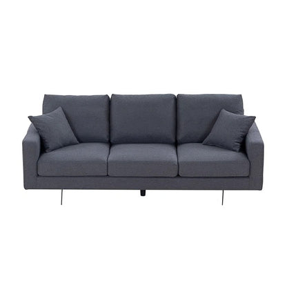 3 Seater Sofa Set: Modern Three Seat Sofa Couch With 2 Pillows_29.5" H x 87.4" W x 37.4" D