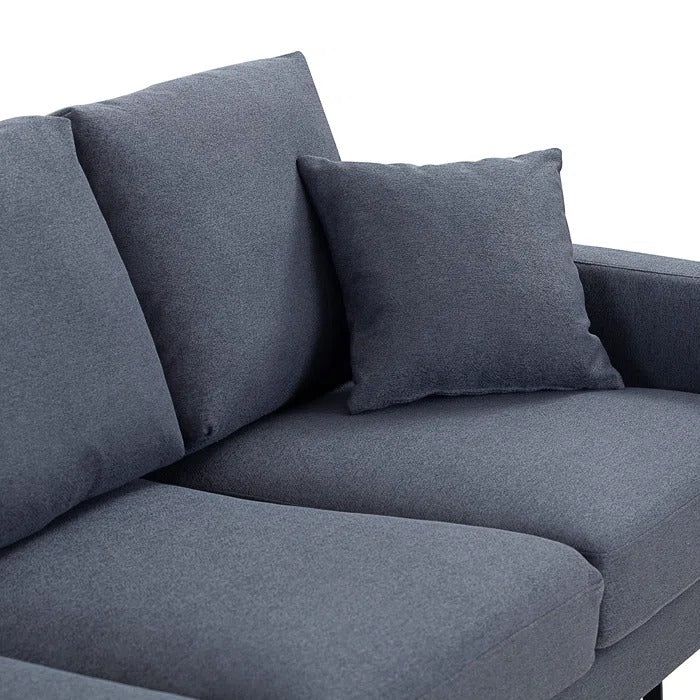 3 Seater Sofa Set: Modern Three Seat Sofa Couch With 2 Pillows_29.5" H x 87.4" W x 37.4" D