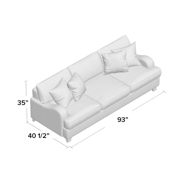 3 Seater Sofa: Somerville 93'' Upholstered Sofa