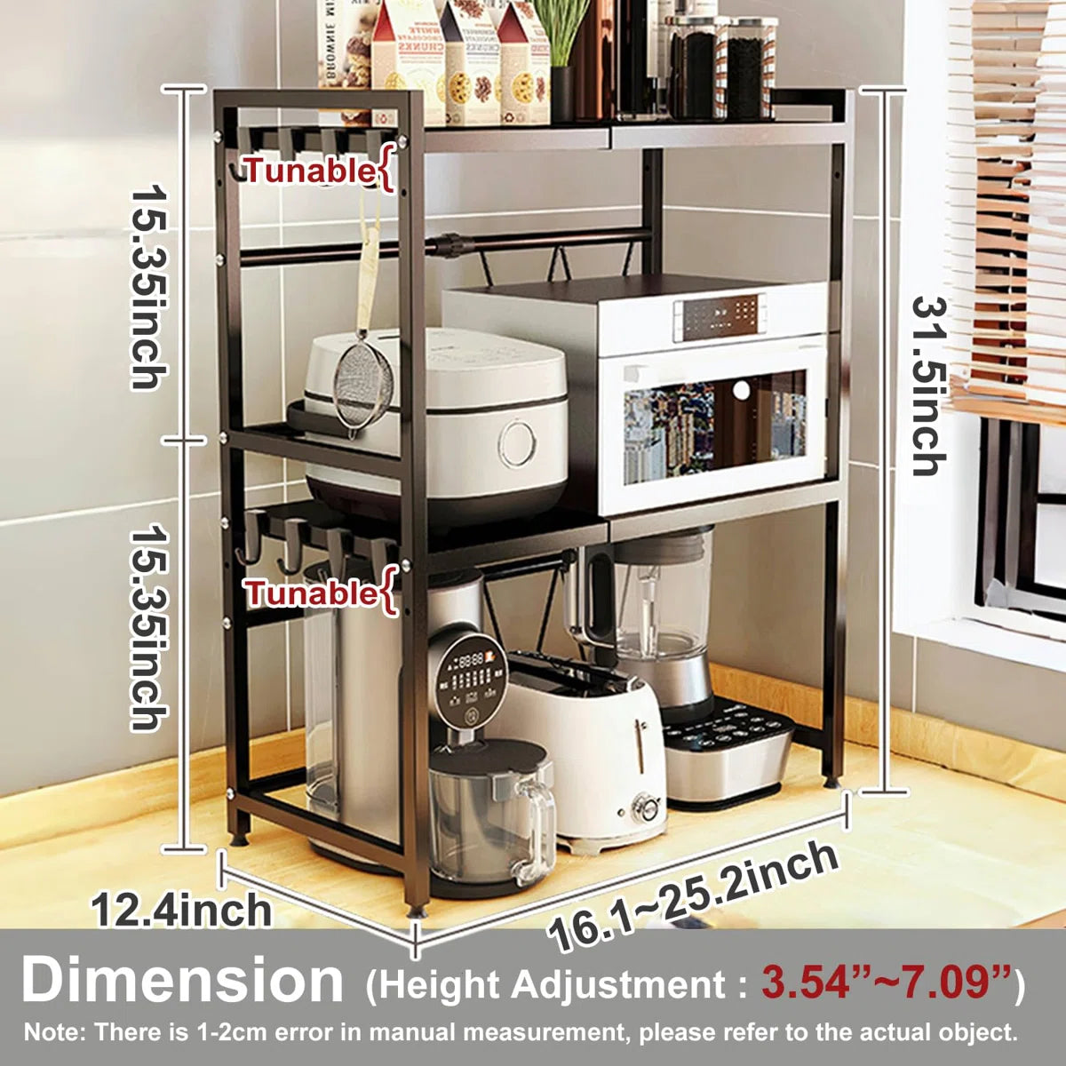 Kitchen Racks: Adjustable 3-Tier Shelf Extension Microwave Oven Rack K ...