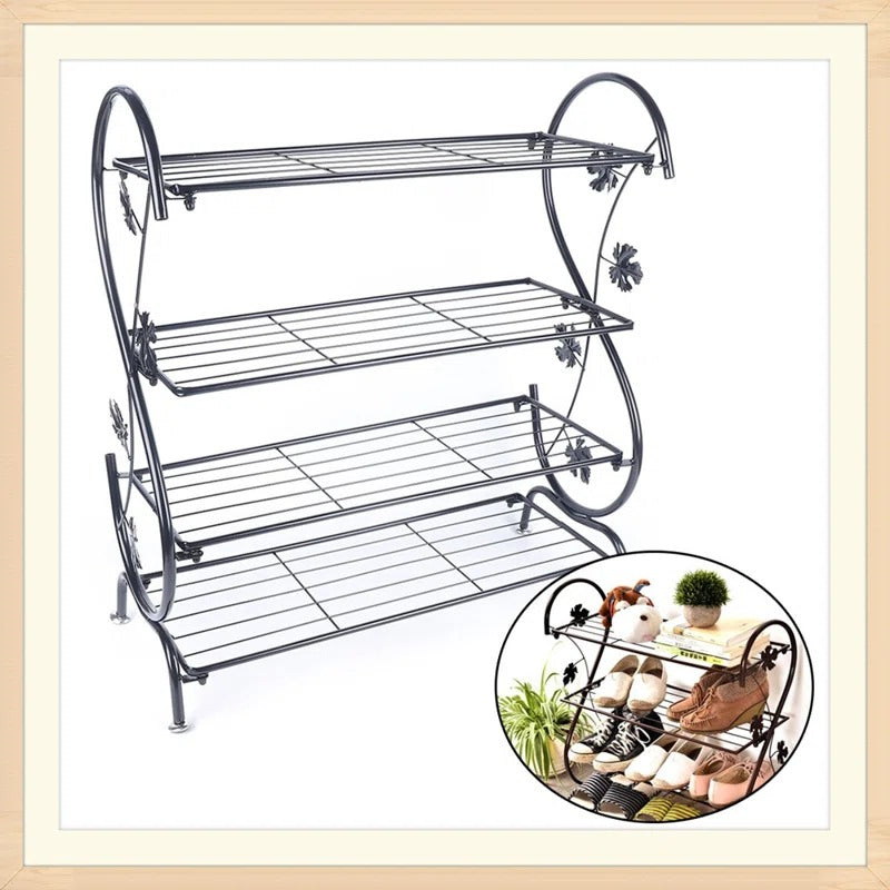 Shoe Rack: 4-Tier Metal Shoe Rack