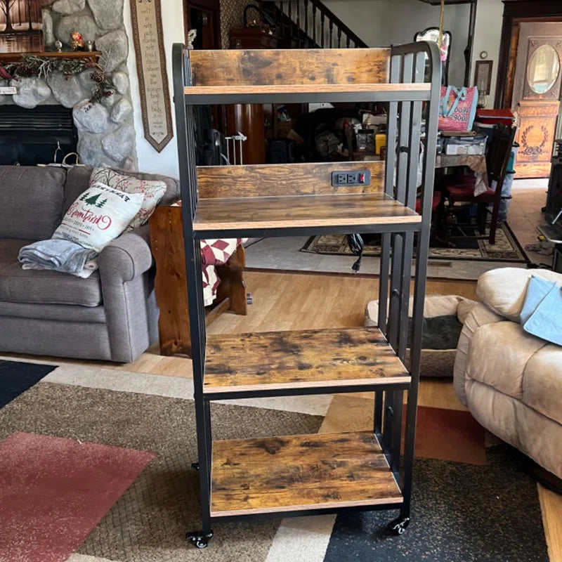 Kitchen Racks: 4-Tier kitchen baker's rack including rolling wheels an ...