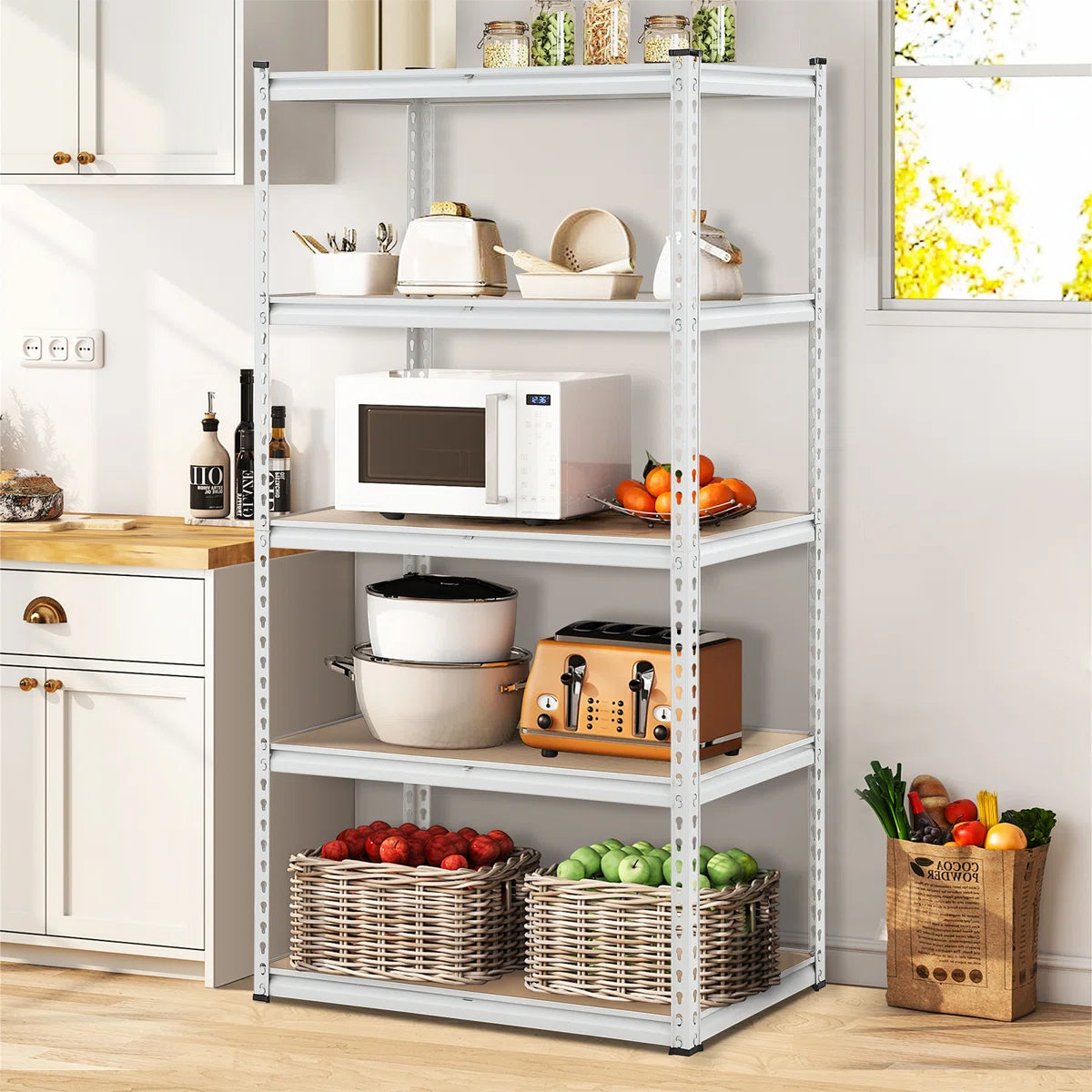 Kitchen Rack: 5-Tier Utility Shelves, Garage Storage Shelves, and Adju ...