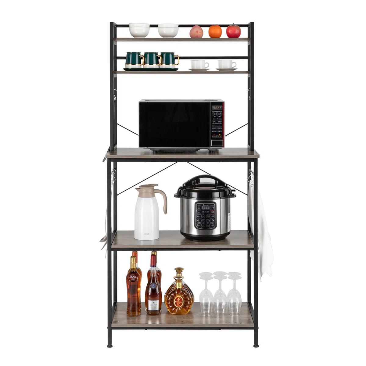 Kitchen Racks: 5-Tier Kitchen Bakers Rack With 10 S-Shaped Hooks, Indu ...