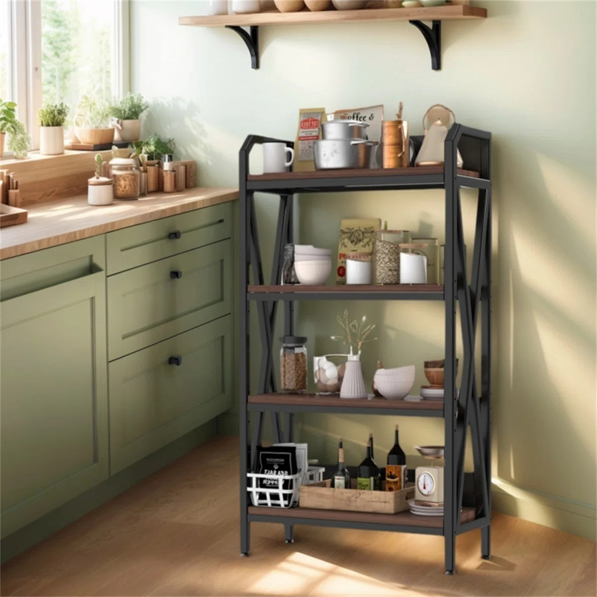 Kitchen Racks: 4-Tier Suitable for kitchen storage, this 55-inch metal ...